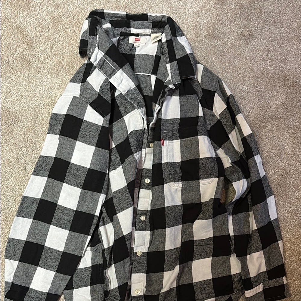 Levi's Black and White Checkered Flannel